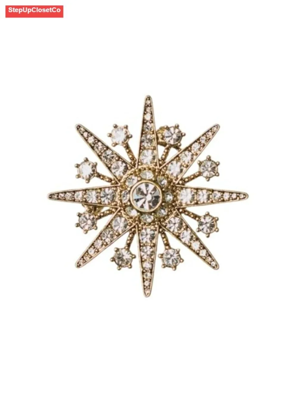 Crystal Rhinestone Star Brooch Pin Shawl Lapel Dress Suit Hat Bag Women Men